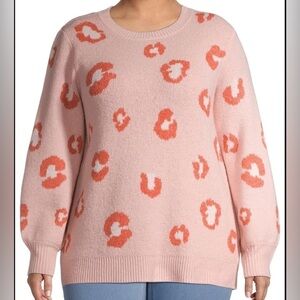 Terra & Sky Women’s Animal Print Plus Size Sweater